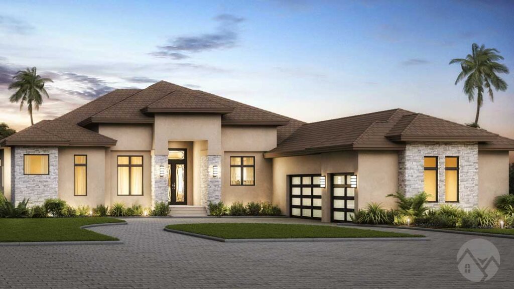 home pros, exterior rendering from a luxury villa
